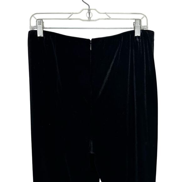Alex Evenings Velvet Pants Black Straight Leg Zip Back Womens Size L Stretch - Picture 6 of 7